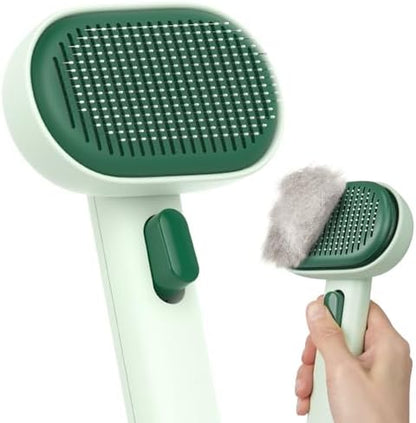 aumuca Cat Brush for Shedding, Cat Brushes for Indoor Cats, Horses Grooming Deshedding Brush for Dog Kitten Horse Massage Removes Loose Fur, Forest Green by aumuca