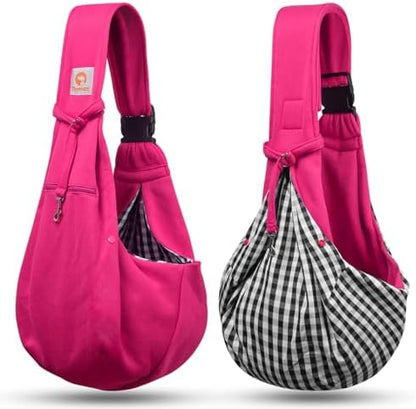 TOMKAS Dog Sling Carrier for Small Dogs Puppy Carrier for Small Dogs (Rose red, Adjustable Strap for 3-10 lbs & Zipper Pocket) - Image 6