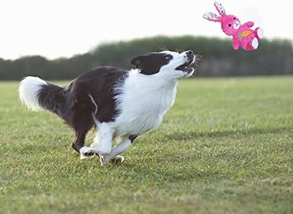 DODODOLA Stuffed Dog Toys Durable Plush Dog Toy with Crinkle Paper Cute Elephant Squeaky Dog Toys Dog Chew Toys for Medium Large Breed (Pink Rabbit) - Image 5