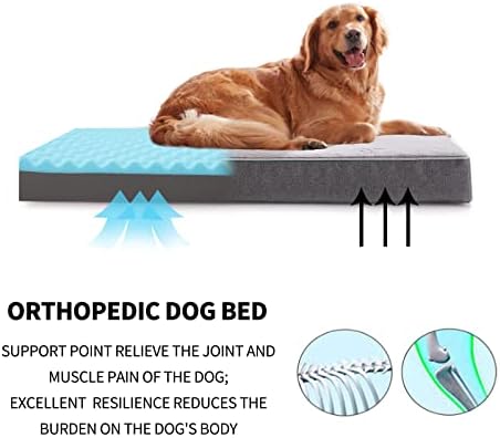Orthopedic Memory Foam Dog Bed, Cooling Dog Beds for Extra Large Dogs -Waterproof Pet Bed for Crate with Removable Washable Cover, XL(41inch,90Lbs) - Image 4