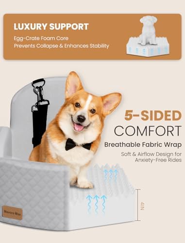 Dog Car Seat Booster for Small/Medium Dog up to 35lbs, Pure Grey - Image 4