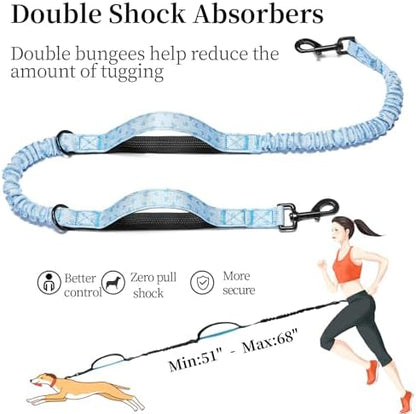 iYoShop Hands Free Dog Leash with Zipper Pouch, Blue Heart, Large - Image 5