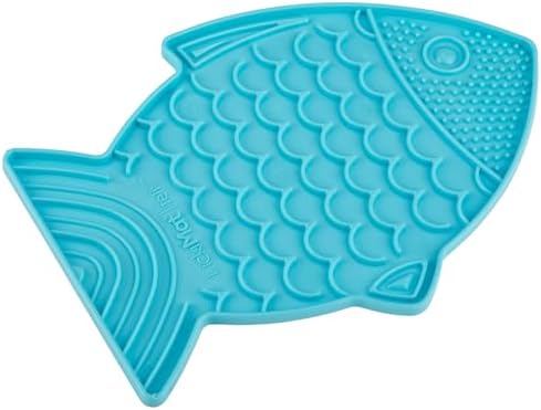 LickiMat Felix, Fish-Shaped Cat Slow Feeders Lick Mat, Boredom Anxiety Reducer; Perfect for Food, Treats, Yogurt, or Peanut Butter. Fun Alternative to a Slow Feed Cat Bowl or Dish, Turquoise - Image 3