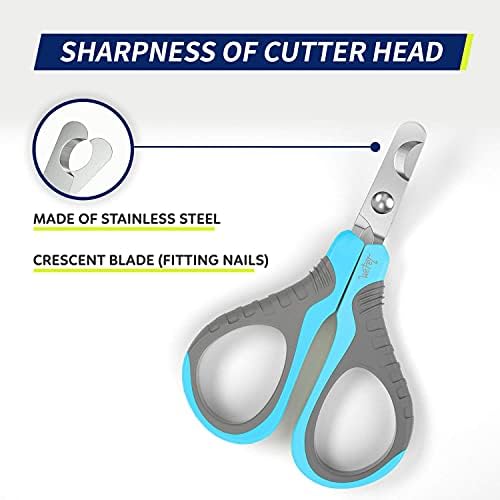 WePet Pet Nail Clippers U07.1, Professional Claw Trimmer, Bended Scissor Special for Cats, Kittens, Dogs, Puppies, Small Animals, Grey/Maya Blue - Image 3