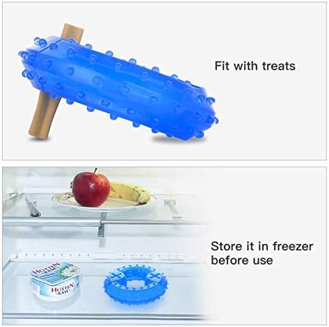 NWK Pet Teether Cooling Chew Toy for Dogs Teething Toy for Puppies, Fit with Treats for More Fun (Chewing Ring)