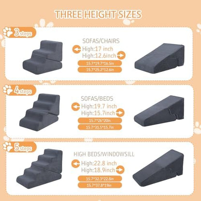 Dog Ramp for Bed, 16.5" H Dog Stairs for High Bed - Image 4
