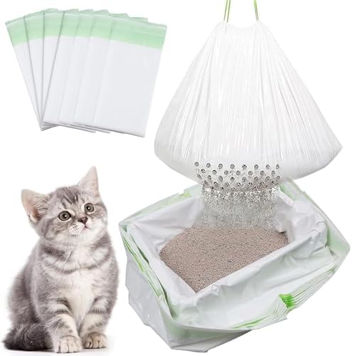 42Pcs Sifting Cat Litter Box Liners with Holes (37" x 18") by Hfpengzan