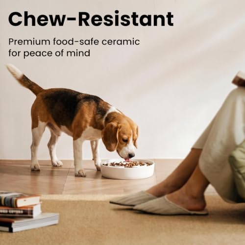 Ceramic Slow Feeder Dog Bowls 1.6 Cups for Medium & Small Fast Eaters,White - Image 5