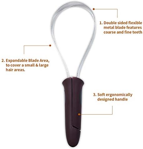BOTH WINNERS Dual-Sided Shedding Blade with Stainless Steel Blade De-Shedding Tool for All Dog Coat Types- Soft Touch Grip (Burgundy) - Image 3