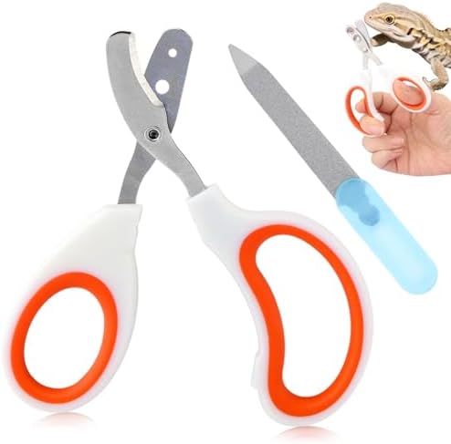 Bearded Dragon Nail Clippers, Stainless Steel Cat Nails Trimmer, Small Animal Nail Clippers for Birds Hamsters Rabbits Chameleon, Bearded Dragon Supplies Professional Claw Trimmers(Orange) by Ranjaner
