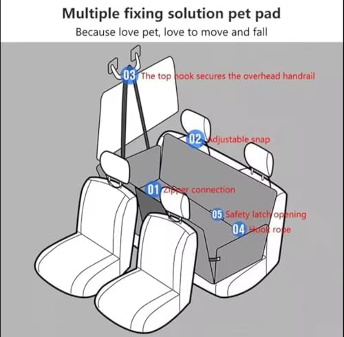 Dog Car Seat Cover for Back Seat, Waterproof 600D Heavy Duty Hammock, Nonslip Pet Seat Protector for Cars, SUVs & Trucks, Scratchproof, Washable - Image 4