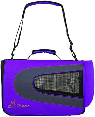 Pawer 18” x 11”x 11” Soft-Sided Foldable Airline Approved Pet Carrier for Cat, Puppy and Small Dog, Washable 600D Oxford Fabric, with Handle and Strap for Carry, Multiple Colors Available by P%C3%84WER