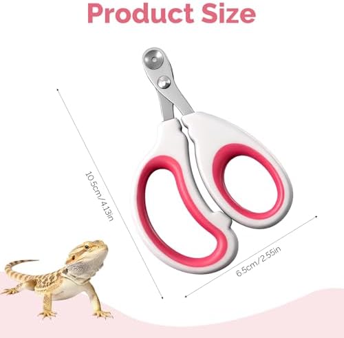 Stainless Steel Bearded Dragon Nail Clippers, Professional Reptile Grooming Tool with Precise Angled Edge, Small Animal Nail Clippers, Cat Nail-Clipper, Claw Trimmer for Birds, Cat, Dogs (Red) - Image 2
