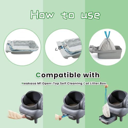 40 Count Litter Bags Compatible with pet pivot litter box and NeakasaM1 Open-Top Self-Cleaning Cat Litter Box, 2 Rolls Cat Litter Waste Receptacles Bags (40 Count) - Image 5