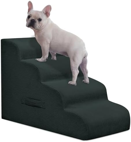 Mesa Lemon 4 Step Dog Stairs Pet Ramp for High Beds, Sofas and Cars by MesaLemon