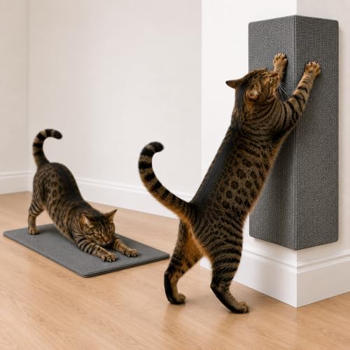 Wall Cat Scratcher & Corner Cat Scratcher – Indoor Scratching Post for Cats – Carpet Scratching Pad – Corner Scratchers for Indoor Cats – Wall Mounted Cat Mat by Unknown