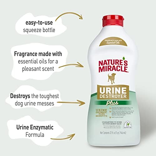 Nature's Miracle Dog Urine Destroyer Plus, Enzymatic Cleaner, 32 oz - Image 6