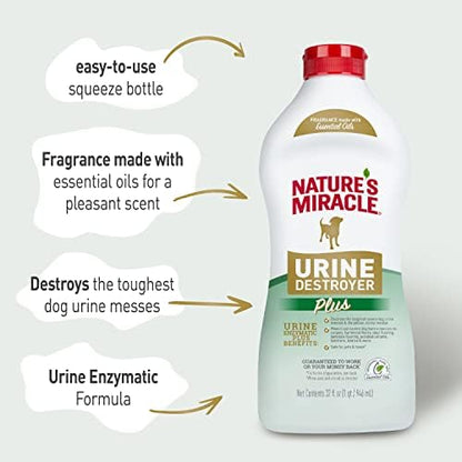 Nature's Miracle Dog Urine Destroyer Plus, Enzymatic Cleaner, 32 oz - Image 6