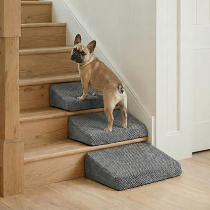3-Pack Dog Ramp for Stairs, 40D High-Density Foam Pet Steps with Gentle 20°Slope for Staircase Stairs, Non-Slip Puppy Ramp for Small, Senior & Injured Dogs by YUYUSING