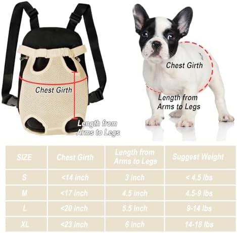 FEimaX Dog Carrier Backpack Pet Legs Out Front Cat Travel Bag, Adjustable Puppy Backpacks Carriers Hands-Free for Small Medium Dogs Cats Hiking Traveling Camping Daily Walking - Image 4