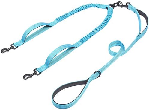 iYoShop Double Dog Leash with 3 Extra Traffic Handles, 15-120 lbs, Blue by iYoShop