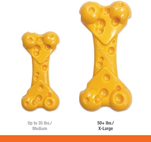Nylabone Power Chew Cheese Bone Dog Chew Toy, Cheese Flavor, X-Large - Image 5