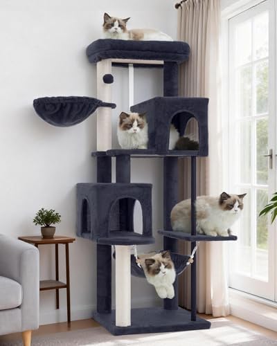 Gitelsnour Cat Tree Tower with Sturdy Steel Tube for Indoor Cats GCT014G by Gitelnour