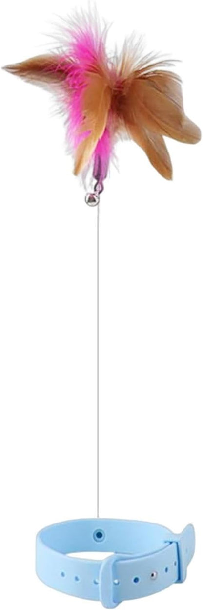 Interactive Wand Toy - Cat Teaser Plaything, Suction Cup Feather Wire Teaser | Flexible Cat Wand with Colorful Feathers for Active Kitten | Steel Wire Cat Toy for Exercising and Chasing Fun