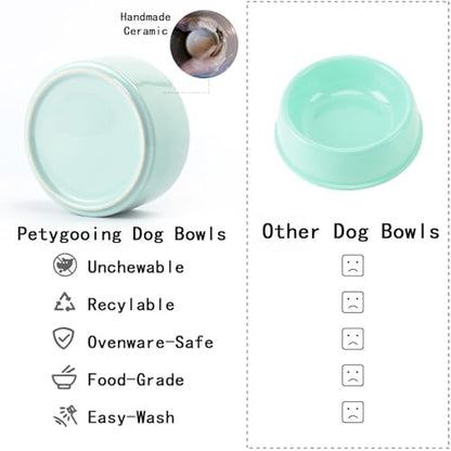 Petygooing Elevated/Raised Ceramic Dog Bowl for Small Breeds, Dog Food Water Dish with Stand,Pet Feeding Bowl with Anti Slip Rubber for Cats and Small Dogs Puppy 13.5 OZ (5.1In / 1.7 Cups) Blue Sky - Image 6
