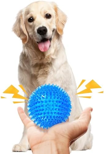 6 Pack 3.5” Squeaky Dog Balls for Large and Medium Dogs, Spiky Balls for Teething Puppies - Image 3