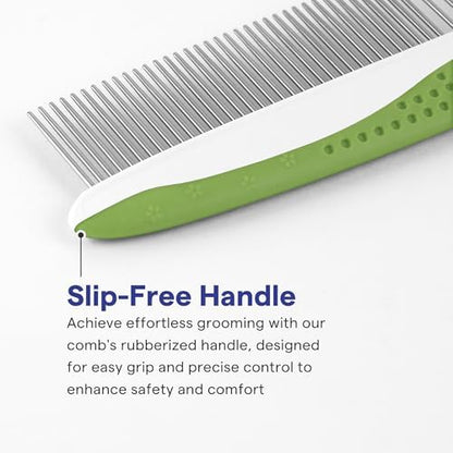 Dog & Cat Comb – Removes Tangles, Knots, and Matted Fur – Grooming Tool with Stainless Steel Teeth and Non-Slip Handle – Best Pet Hair Comb for Home Grooming Kit – Includes eBook Guide - Image 4