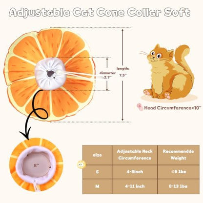 Cat Cone Collar Soft, Waterproof Cat Recovery Collar for Wound Healing After Surgery or Neutering Alternative to Elizabethan Collars Medical Neck Cone for Cats and Puppies (Orange, Small) - Image 6
