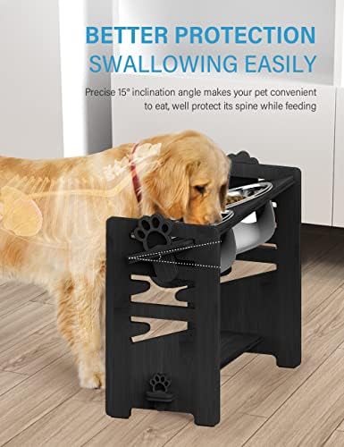 Vantic Elevated Dog Bowls, Raised Bowl Stand Adjustable Large/XLarge, Black - Image 4