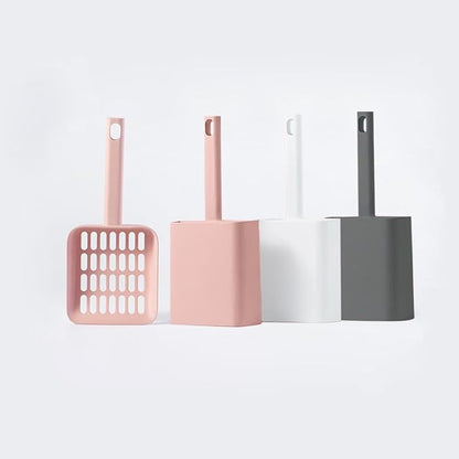 2 in 1 Cat Litter Scoop with Holder Stand Cat Stuff Cat Scooper for Litter Box Cat Accessories Cat Supplies Kitty Pink
