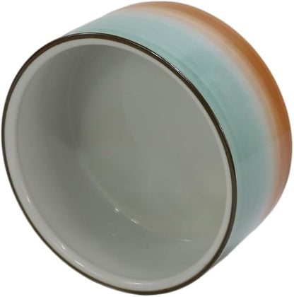 27OZ Ceramic Dog Bowl - 6 Inch Small Food Water Bowl, Heavy Non-Slip Pet Dish for Small and Medium Dogs, Food Grade Porcelain Pet Feeder Bowls, Microwave & Dishwasher Safe, Green & Orange