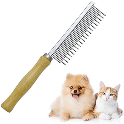 Wooden Handle Grooming Comb for Dogs Cats Pet（Multitooth） by Litewoo