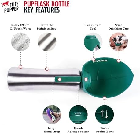 PupFlask Large Dog Water Bottle, Portable Stainless Steel Travel Bowl - Image 4