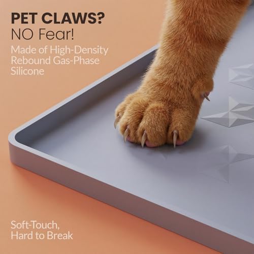 Waterproof Silicone Pet Feeding Mat, Dog Cat Food Water Bowl, Raised Edge - Image 5