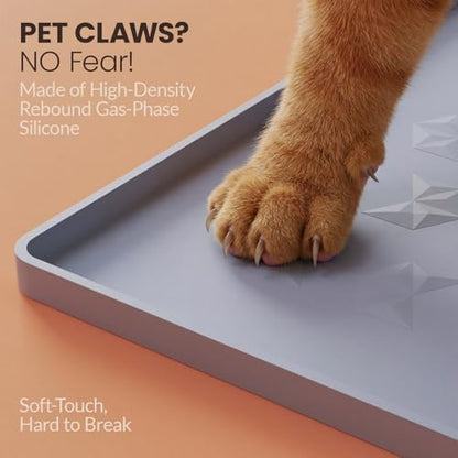 Waterproof Silicone Pet Feeding Mat, Dog Cat Food Water Bowl, Raised Edge - Image 5