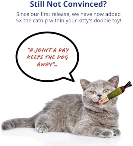 Doobie Catnip Toys for Cats - Soft, Bite-Resistant Cat Chew Toys with Long Shape for Kicking and Stress Relief - Image 4