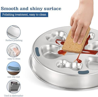 Stainless Steel Slow Feeder Dog Bowls – Non-Slip Metal Dog Bowl for Large & Medium Breeds, Puppy Puzzle Feeder – 2 Cup Capacity for Small to Big Pets – Durable Slow Feed Dog & Cat Food Dish with Mat - Image 3