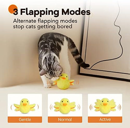 Potaroma Cat Toys Rechargeable Flapping Duck with SilverVine Catnip, Lifelike Quack Chirping, Touch Activated Kitten Kicker Plush Interactive Exercise Toys for All Breeds - Image 6