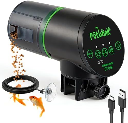 Automatic Fish Feeder for Aquarium Easy Setup & 12/24/48H Interval by Petbank