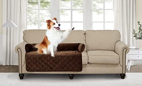 Brilliant Sunshine Chocolate Velvet Dog Sofa Slipcover, Large by BrilliantSunshine