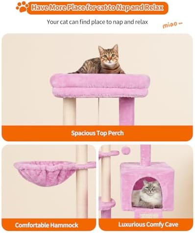 Cute Cat Tree Kitten Cat Tower Condo Furniture Scratching Posts Hammock - Image 6