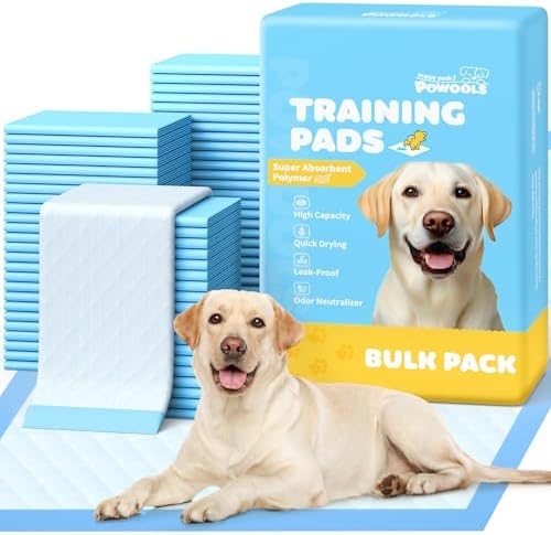 Powools Puppy Pads for Dogs, 34 x 28 in, 6-Layer, Leak-Proof, 100-Pack by Powools