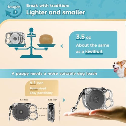 10 ft Retractable Dog Leash for Tiny & Small Dogs, Puppies, Cats - Image 2