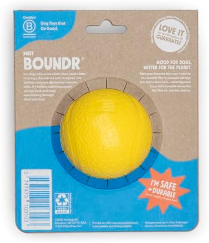 WEST PAW Boundr Ball Dog Fetch Toy – Bouncing Toys for Dogs, Fetch, Catch, Chewing, Play – Floatable, Recyclable Balls – Large Dandelion Yellow - Image 2