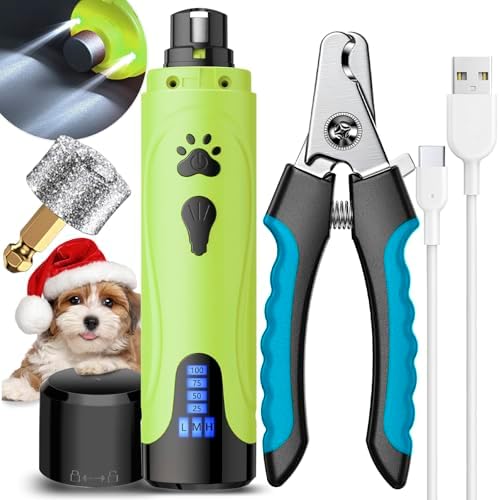 YABIFE Dog Nail Grinder, Dog Nail Trimmers and Clippers Kit, Super Quiet, Rechargeable, for Small Large Dogs Cats Toenail Claw Grooming,3 Speeds by Yabife