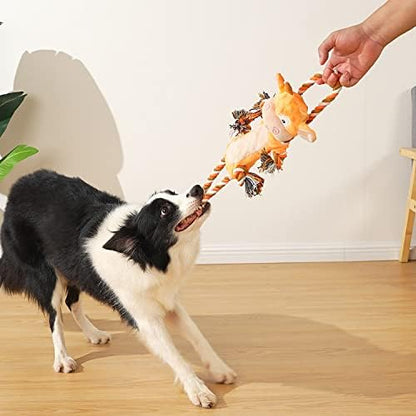 Sedioso Dog Toys, Tug of War Dog Toys for Large Breed, Cute Squeaky Interactive Dogs Toy with Crinkle Paper, Plush Puppy Chew Toy for Small, Middle, Big Dogs (Cow-SS) - Image 5